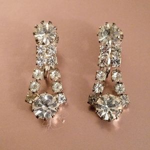 Vintage Rhinestone Clip Earrings
